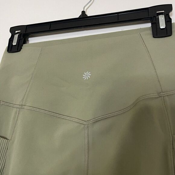 Athleta Leggings Salutation Stash Pocket II Cutout 7/8 Crop Athletic Green small - Picture 5 of 8